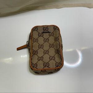 Gucci GG canvas mini pouch accessory case beige ladies men's bag